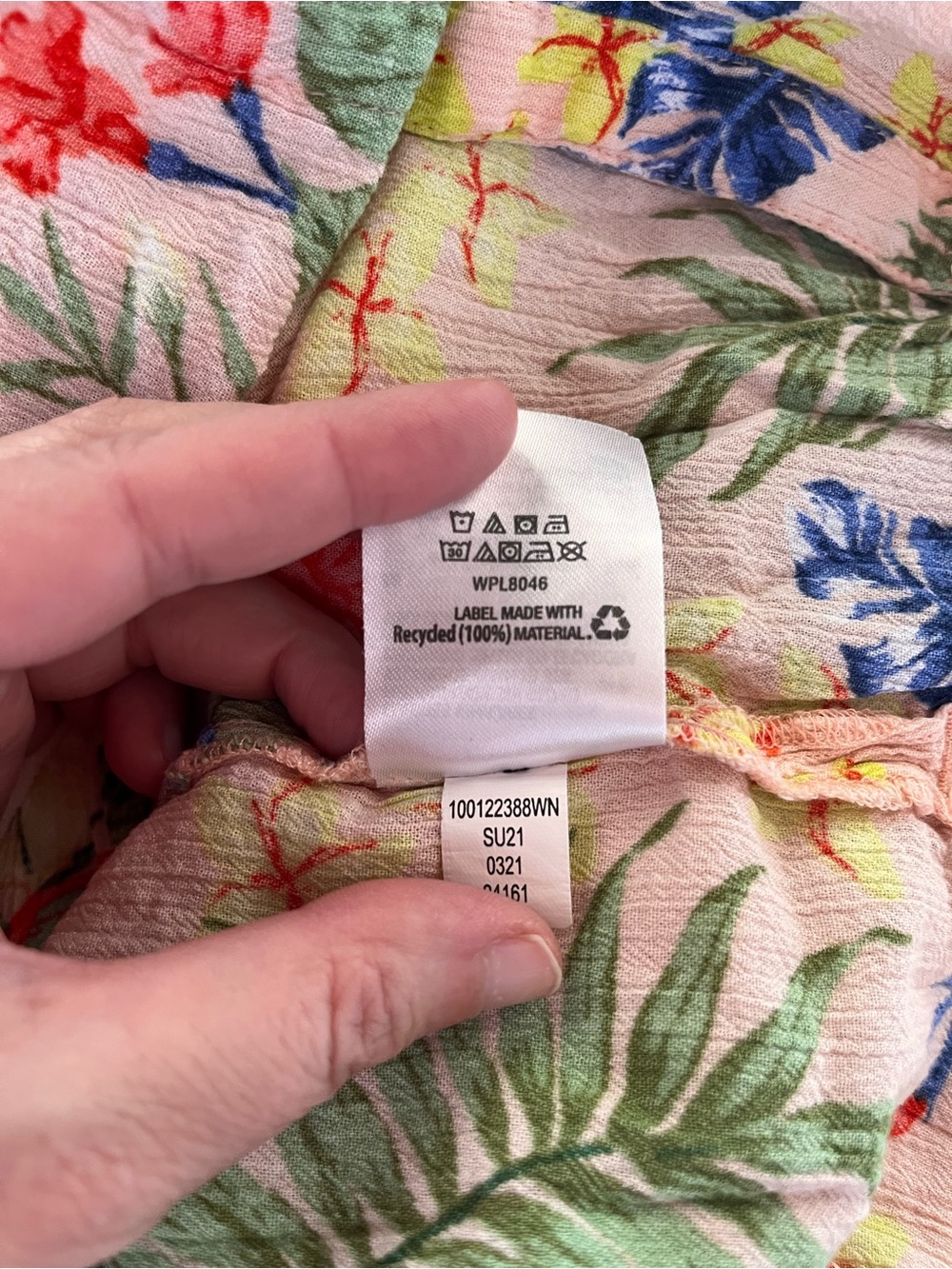 Style & Co. Pink Tropical Floral Button-Down Shirt 3X - Picture 9 of 10